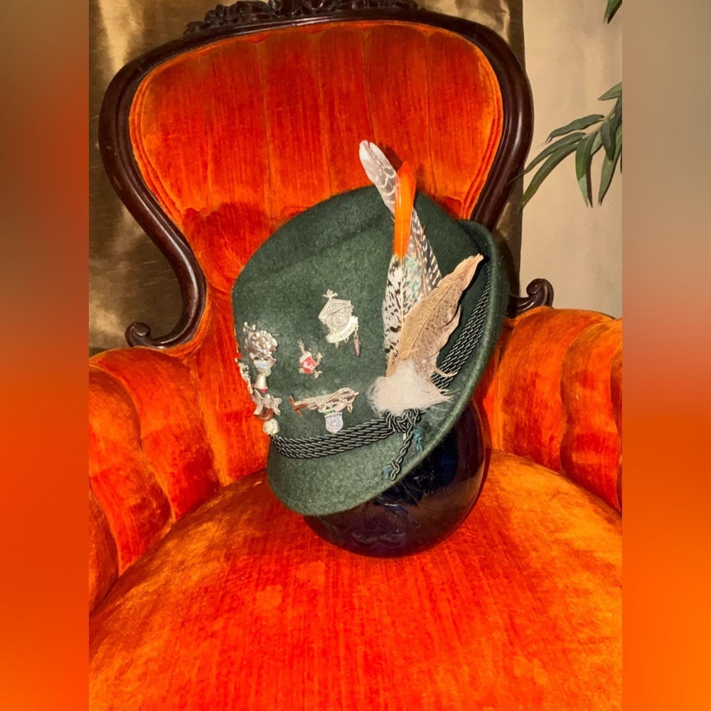 Vintage Wool Green Capa Oktoberfest-fest Original Bavarian hunting hat. 55 - Picture 9 of 15